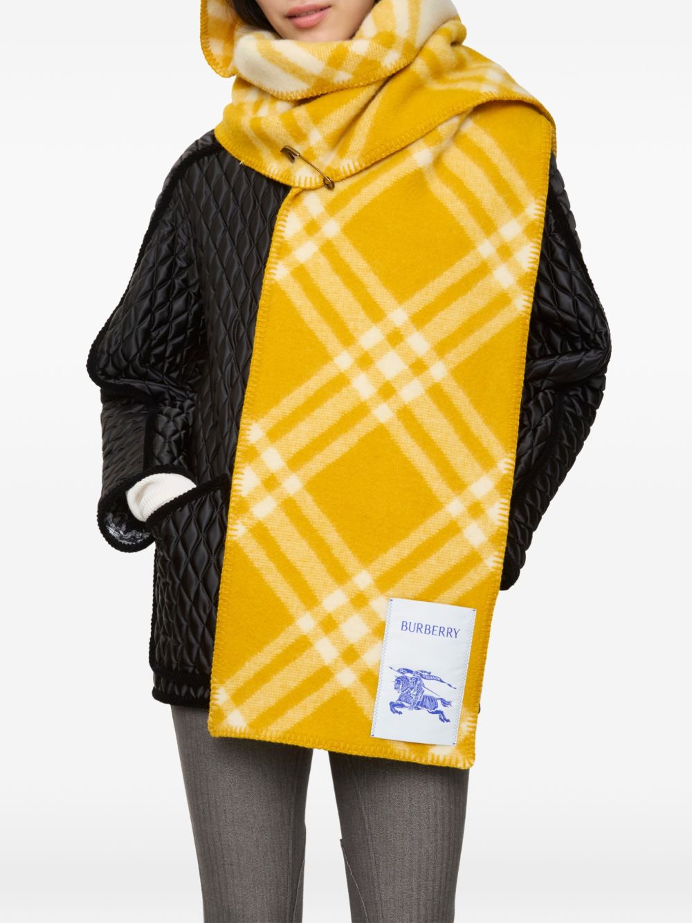 Burberry Men Wool Hooded Scarf BURBERRY