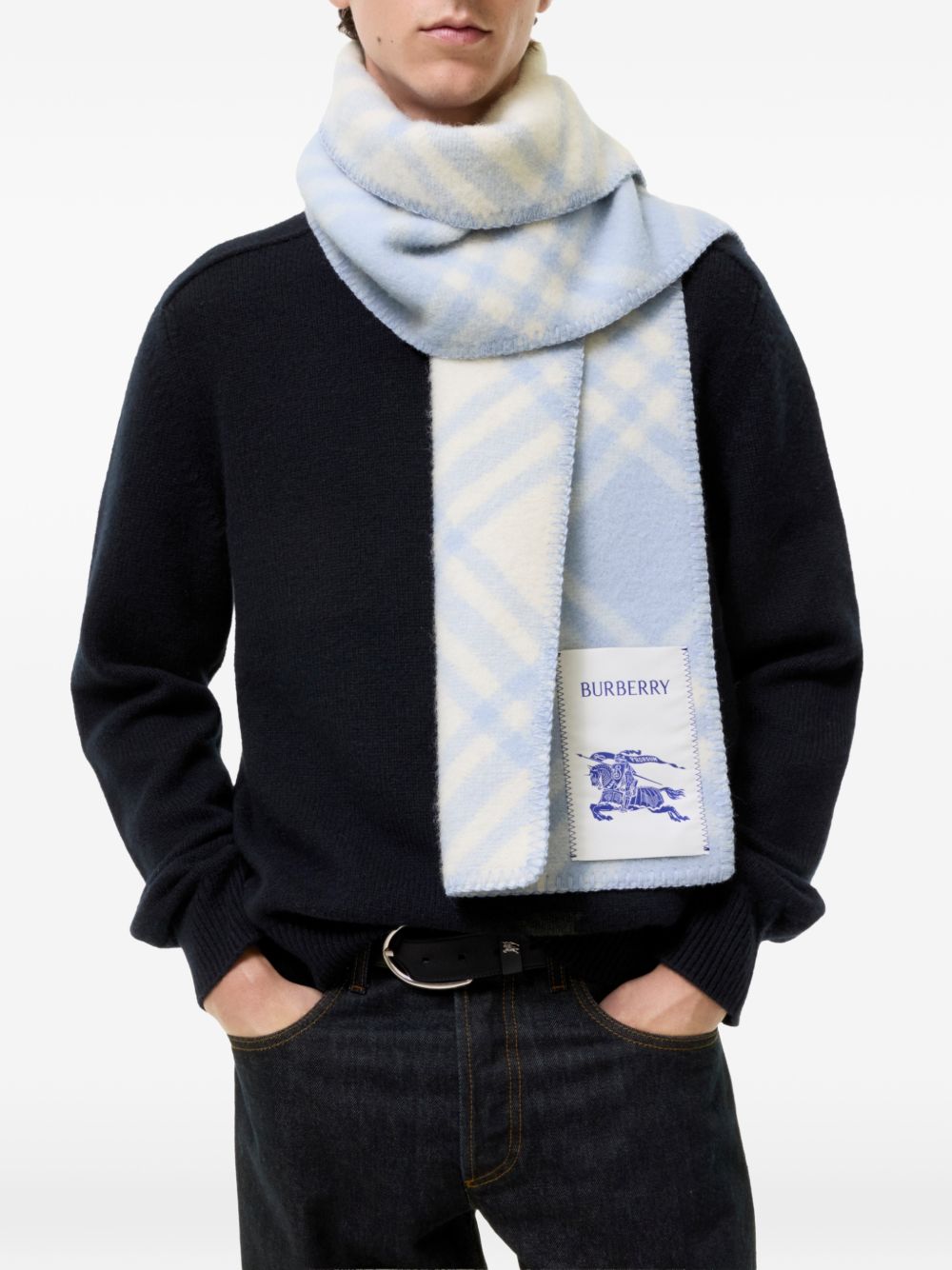 Burberry Men Check Wool Scarf BURBERRY