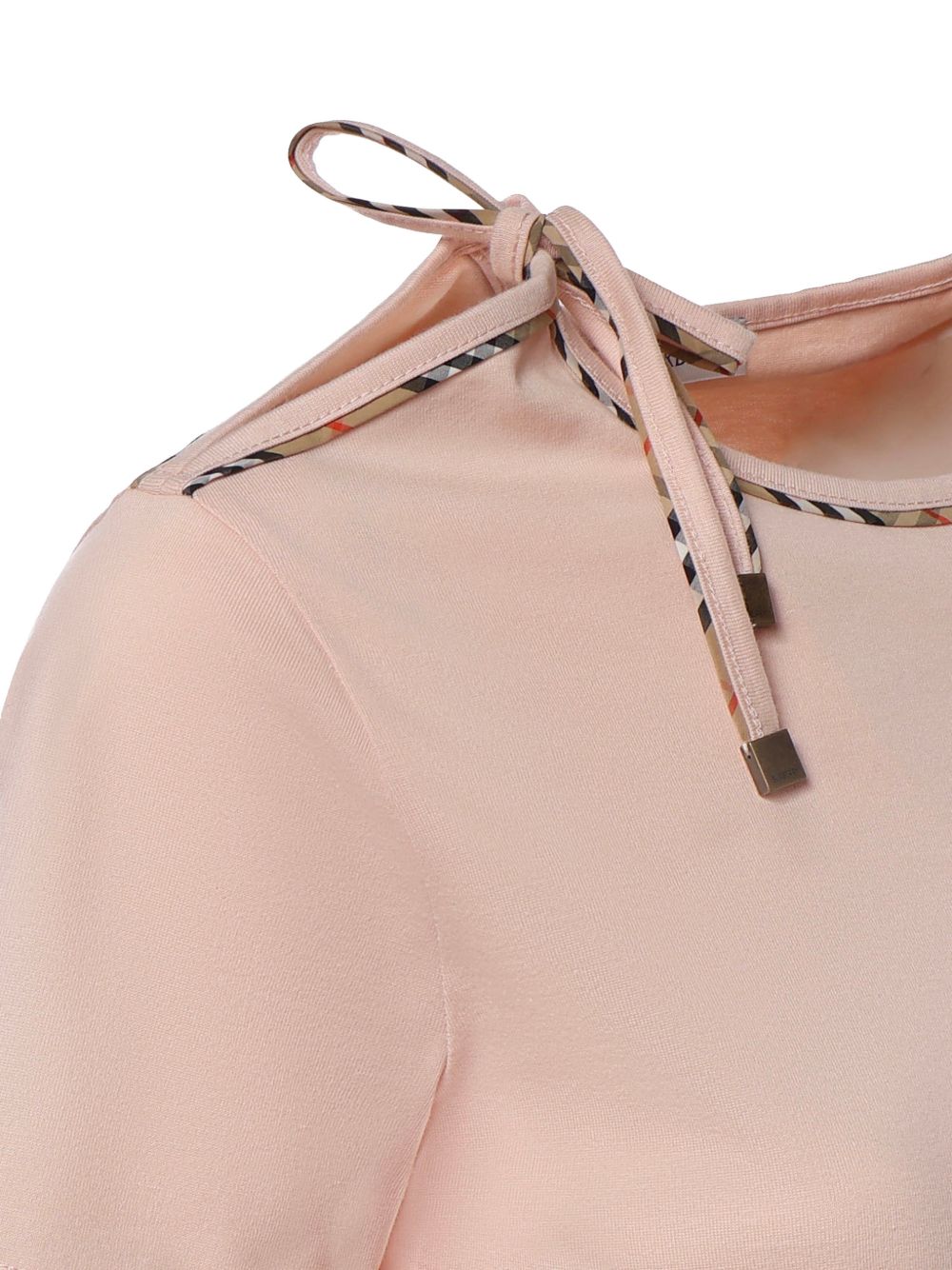 Burberry Women Check Bow Cotton T-Shirt BURBERRY