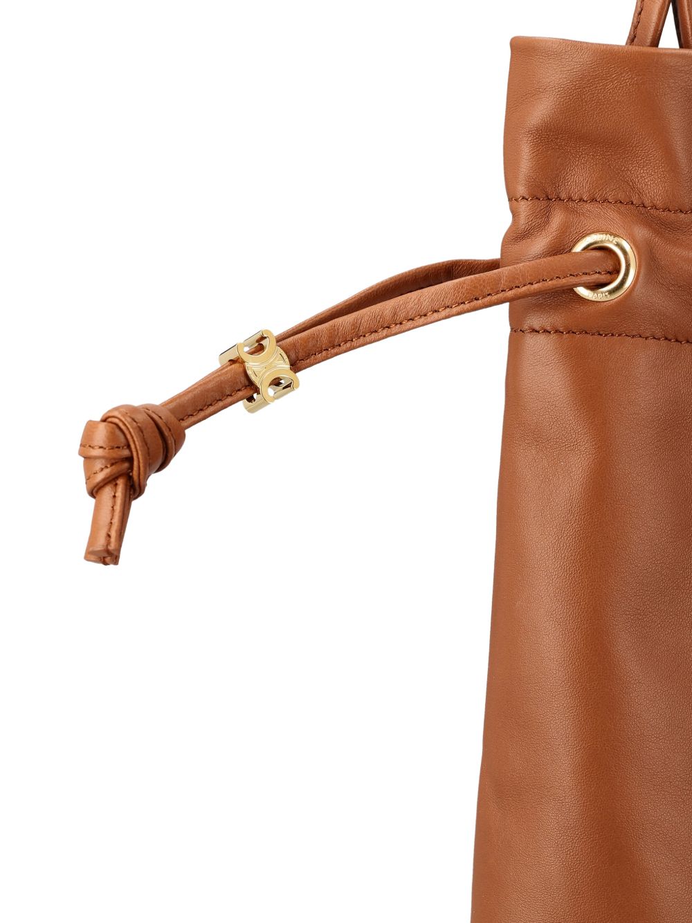 Celine Women Crystal Pouch Small Leather Bucket Bag