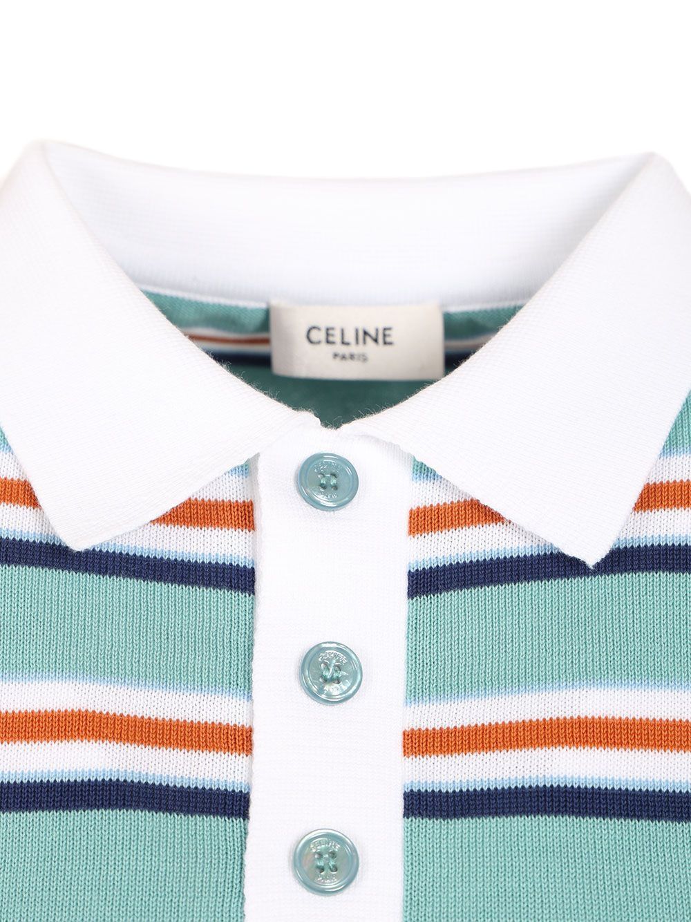 Celine Women Striped Cotton Polo Shirt CELINE