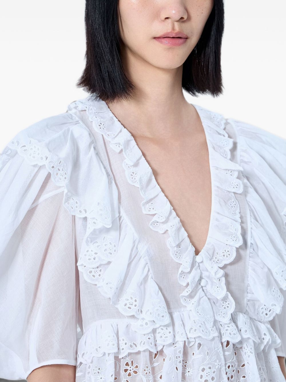 Chloé Women Crop Ruffle Top CHLOE