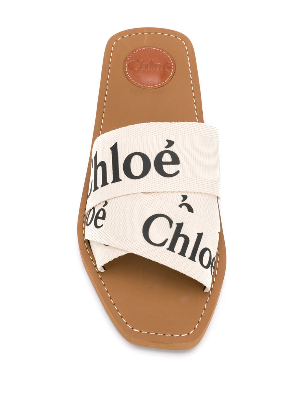 Chloé Women Woody Linen Flat Sandals CHLOE