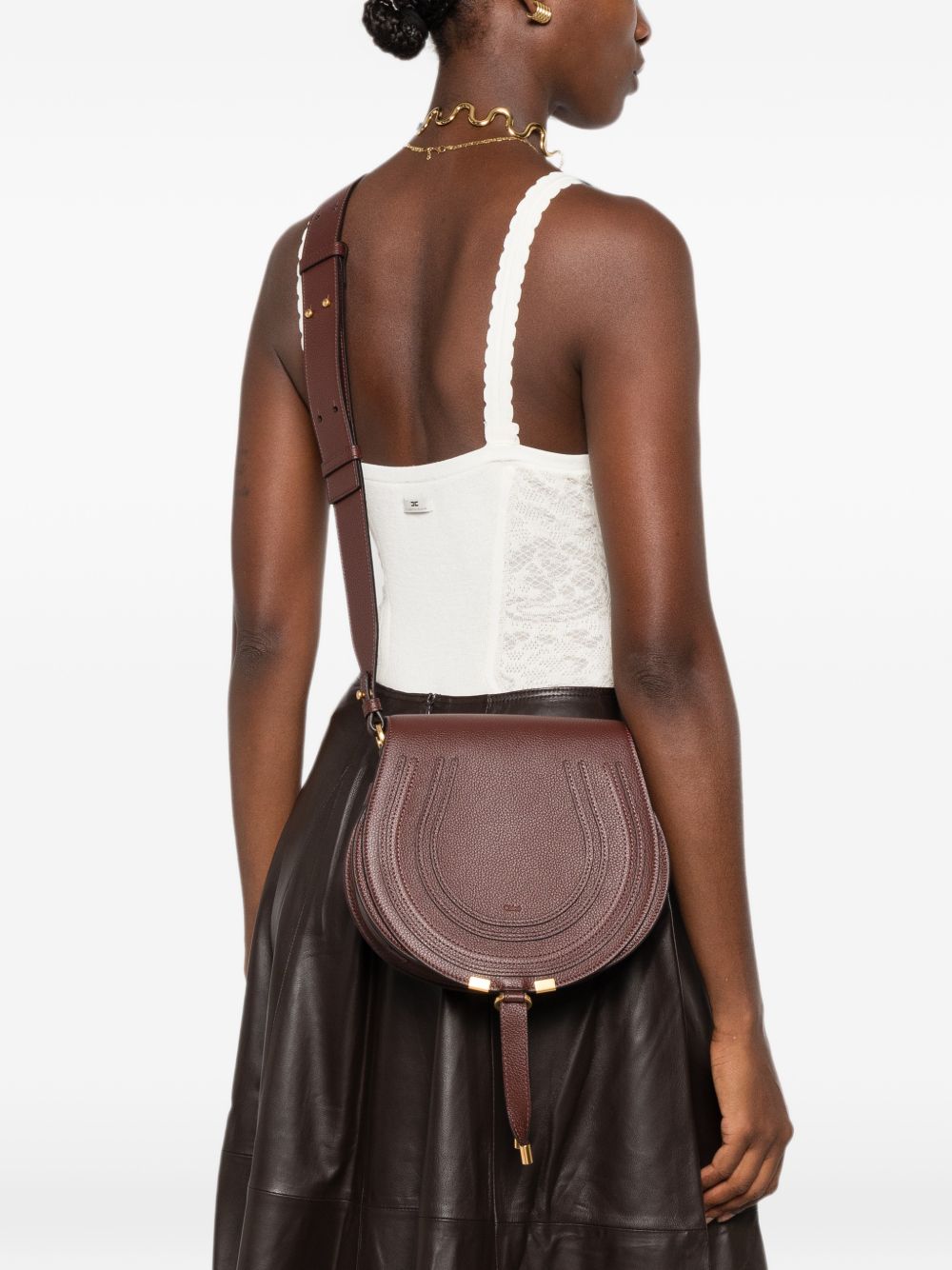 Chloé Women Marcie Leather Saddle Bag