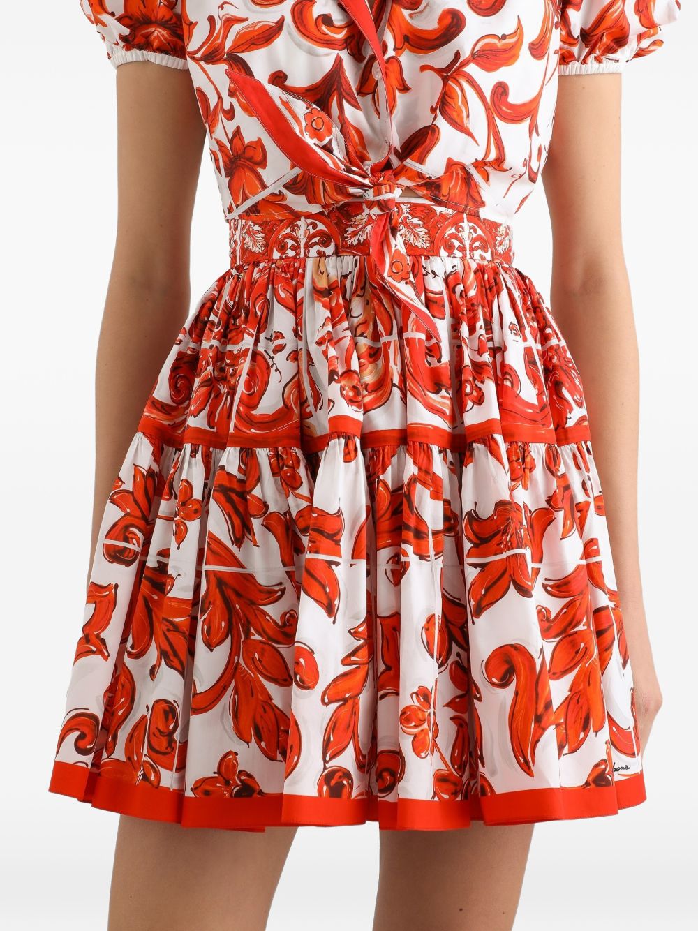 Dolce & Gabbana Women Maiolica Print Cotton Skirt DOLCE & GABBANA