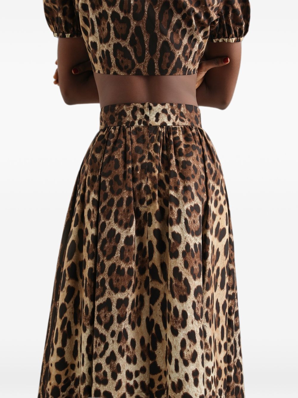 Dolce & Gabbana Women Leo Print Cotton Skirt