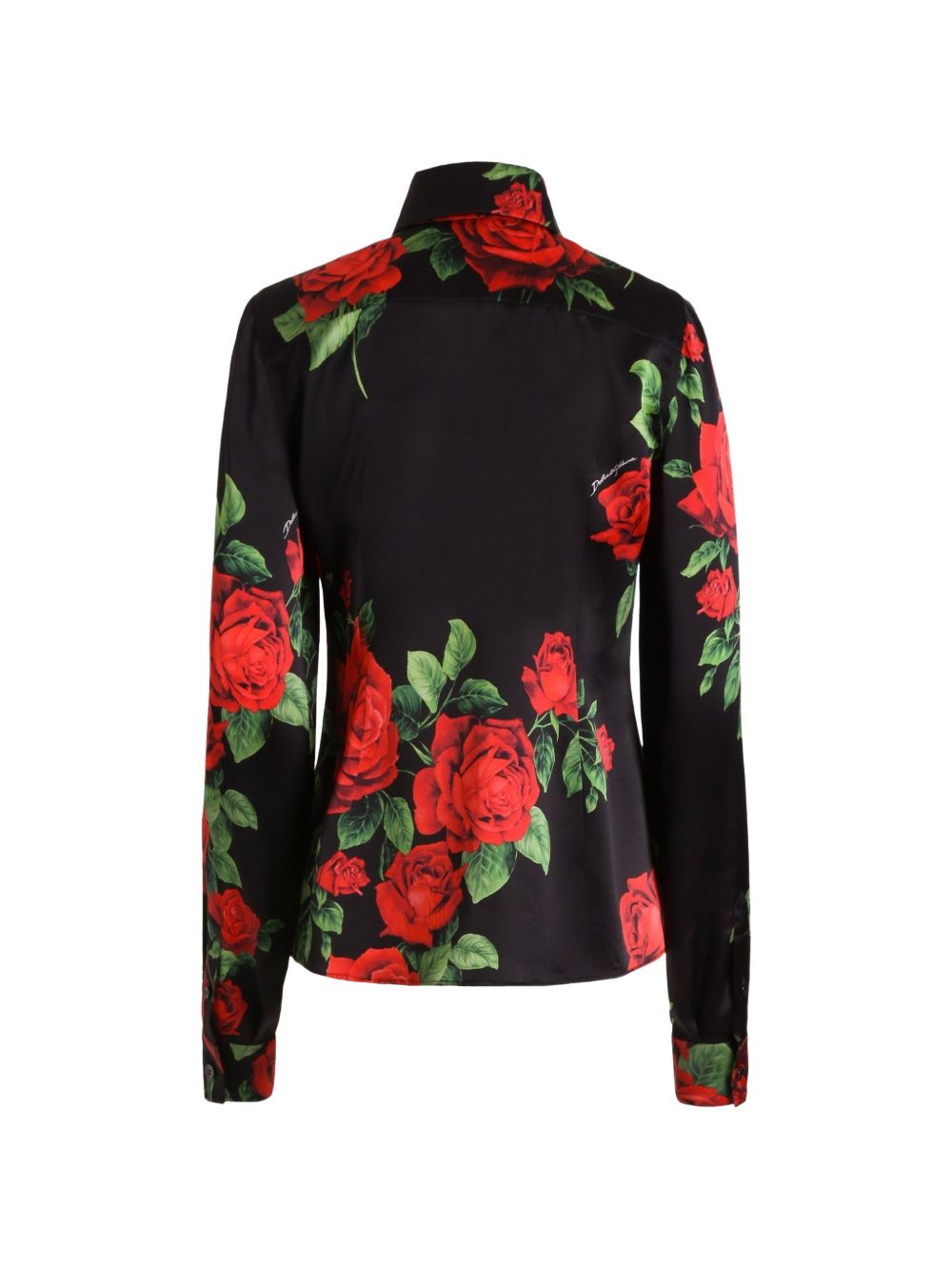 Dolce & Gabbana Women Rose Print Silk Shirt DOLCE & GABBANA