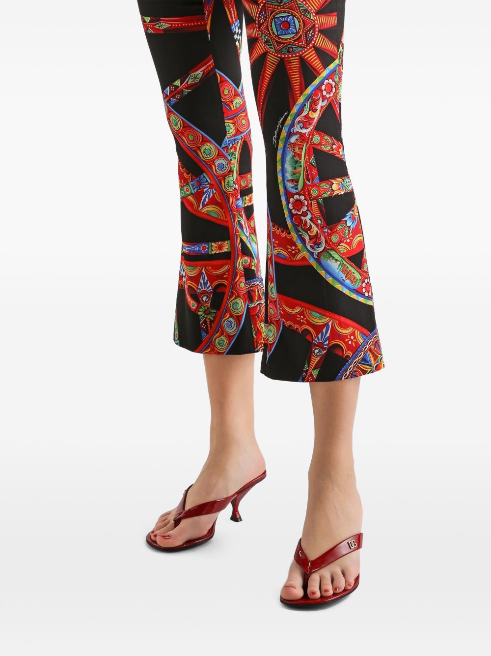Dolce & Gabbana Women Carretti Print Silk Trousers DOLCE & GABBANA