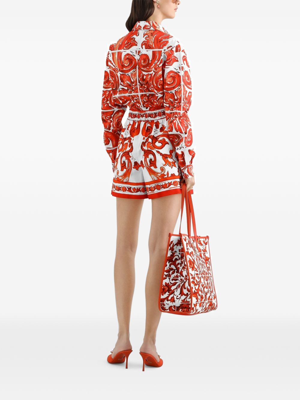 Dolce & Gabbana Women Maiolica Print Cotton Shorts DOLCE & GABBANA