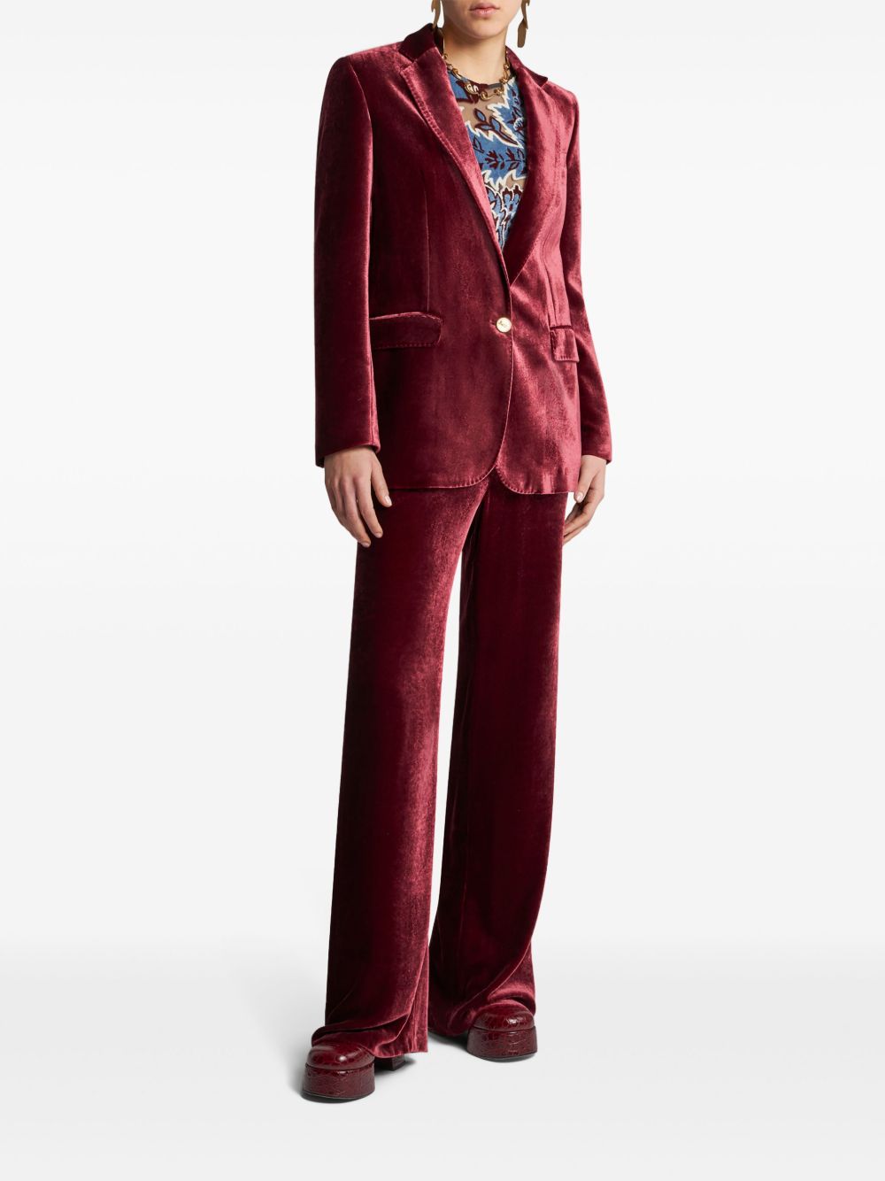 Etro Women Velvet Single-Breasted Blazer Jacket ETRO