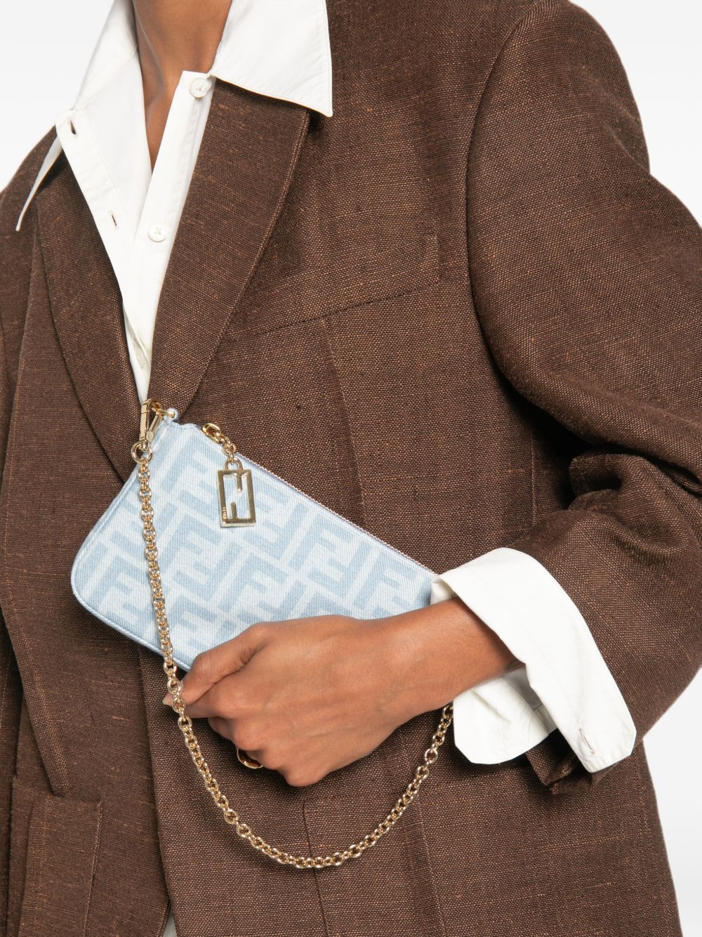 Fendi Women Baguette Denim Pouch FENDI
