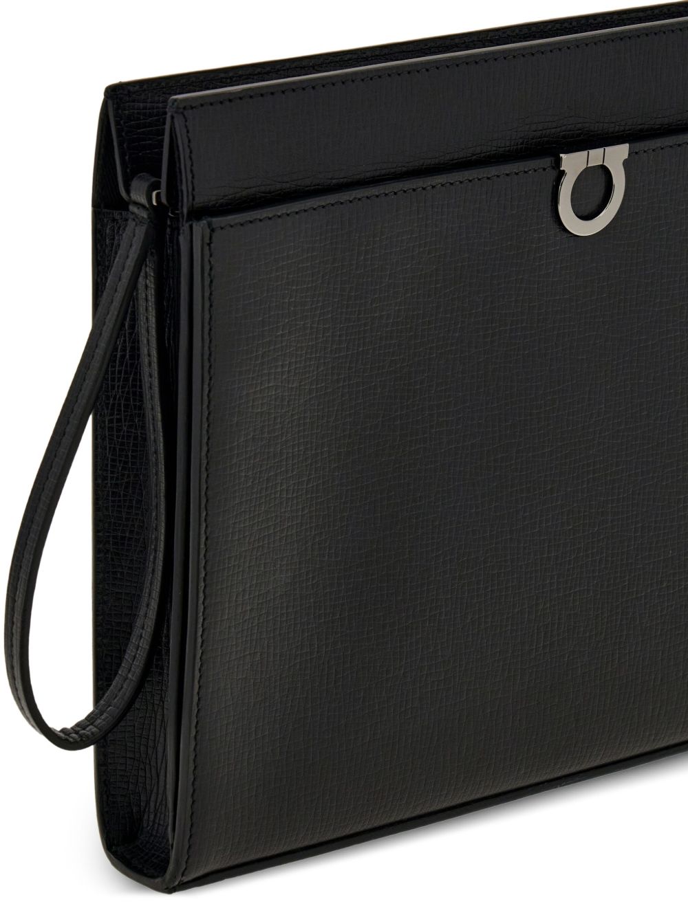 Ferragamo Men Gancini Leather Pouch