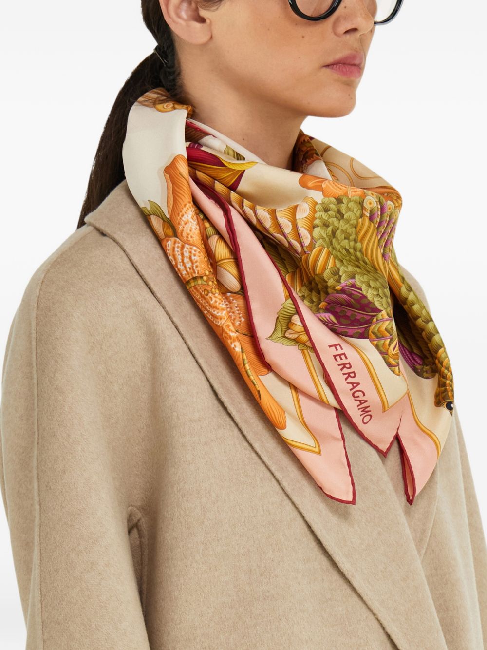 Ferragamo Women Printed Silk Foulard FERRAGAMO