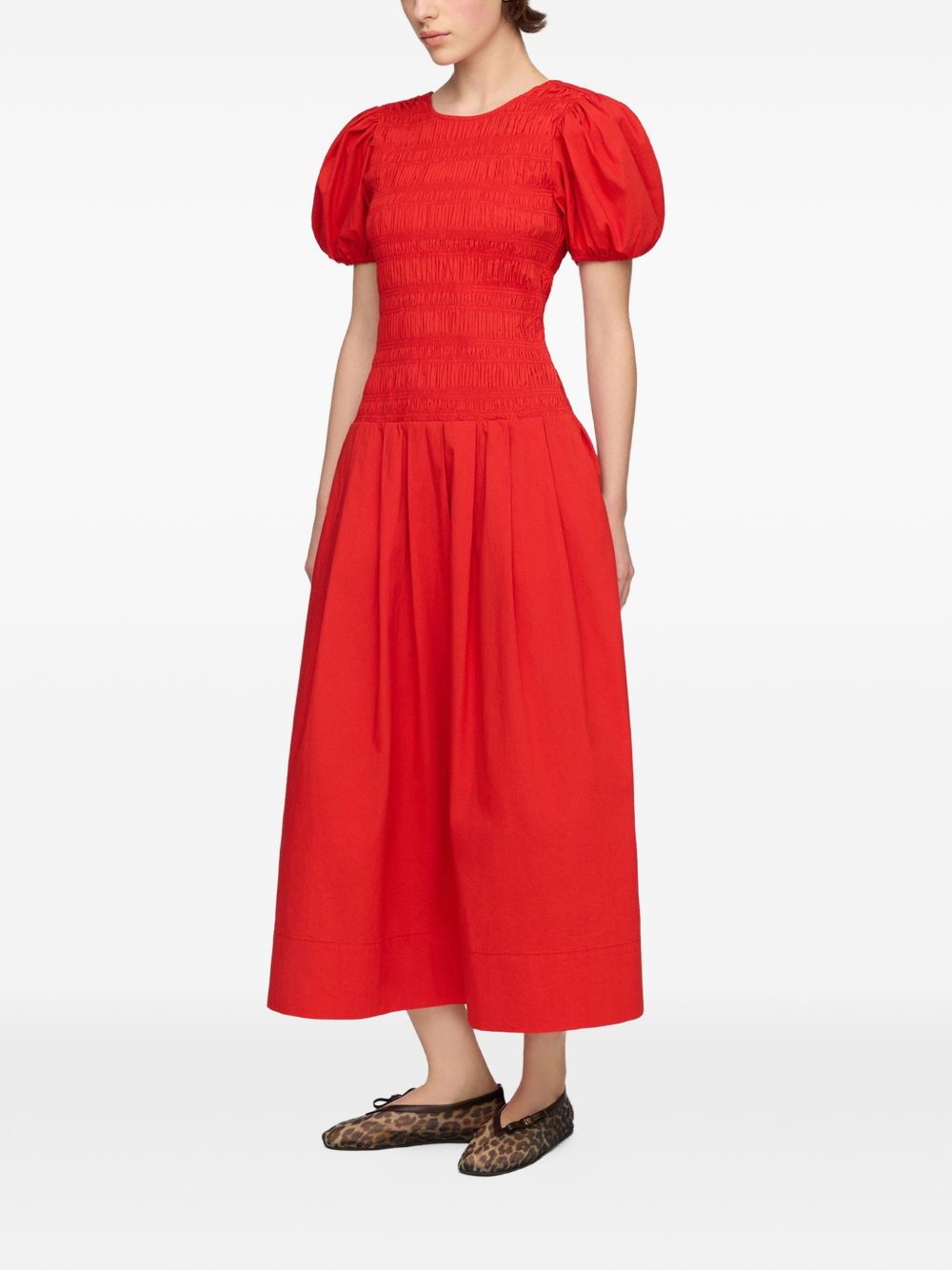 Ganni Women Organic Cotton Midi Dress GANNI