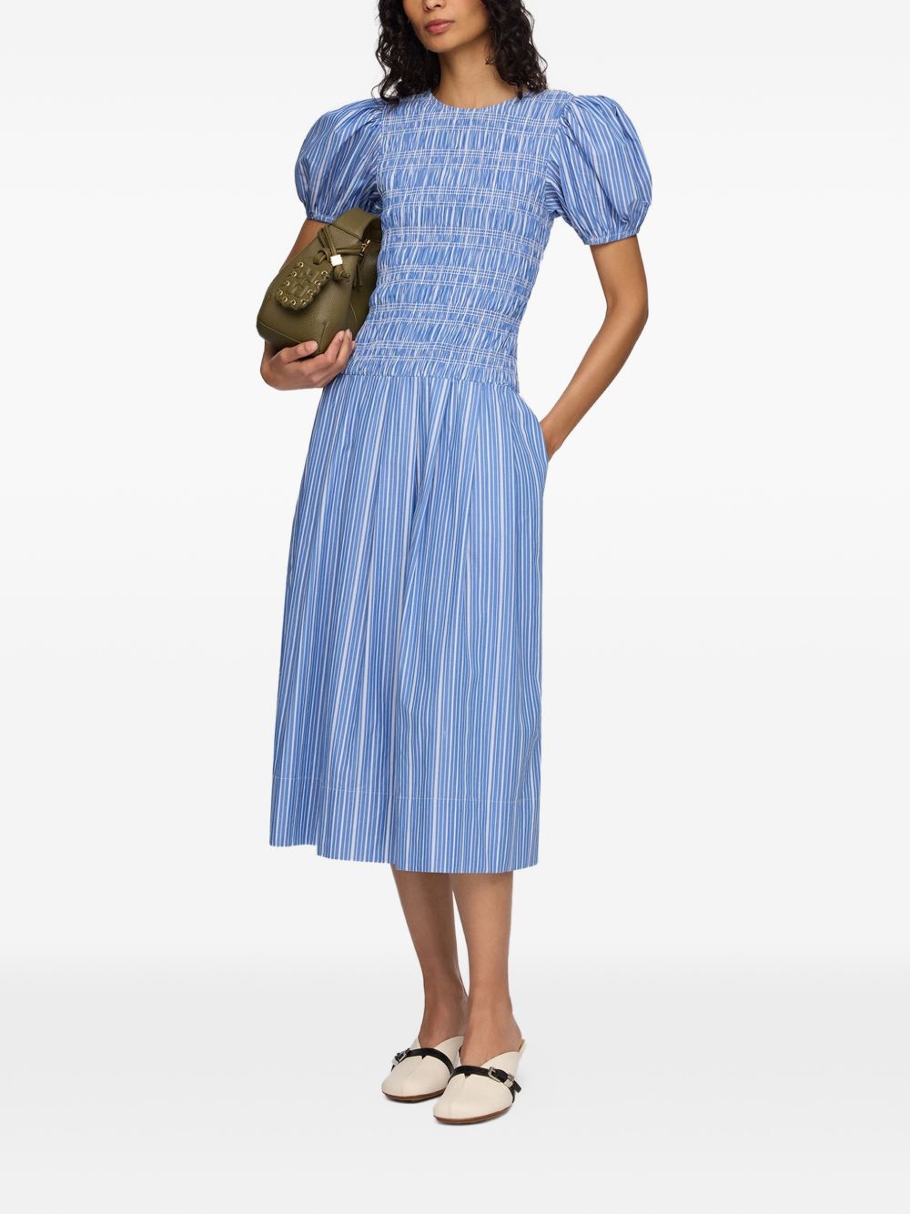 Ganni Women Organic Cotton Midi Dress GANNI