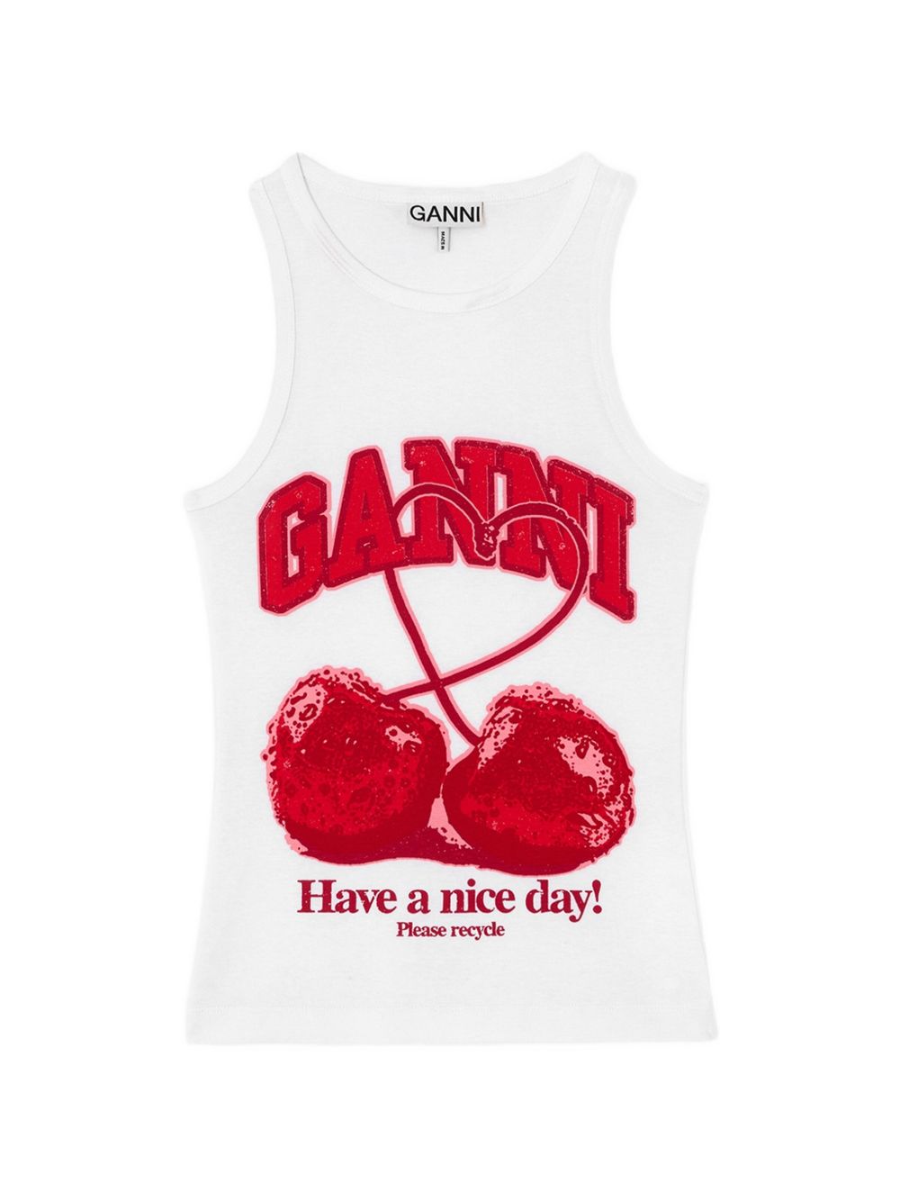 Ganni Women Printed Cotton Tank Top GANNI