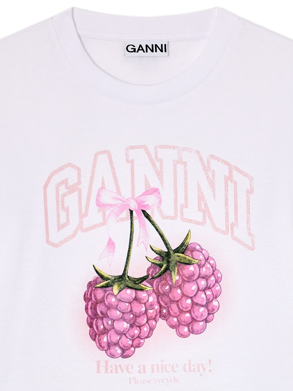 Ganni Women Raspberry Cotton T-Shirt GANNI