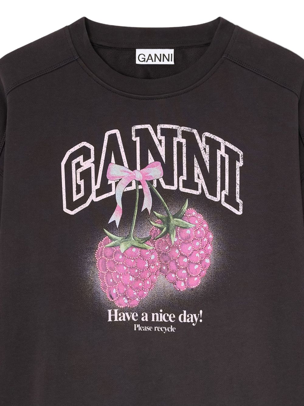 Ganni Women Raspberry Cotton Sweatshirt