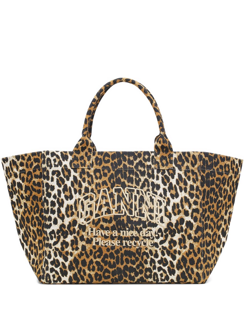Ganni Women Xxl Cotton Tote Bag GANNI
