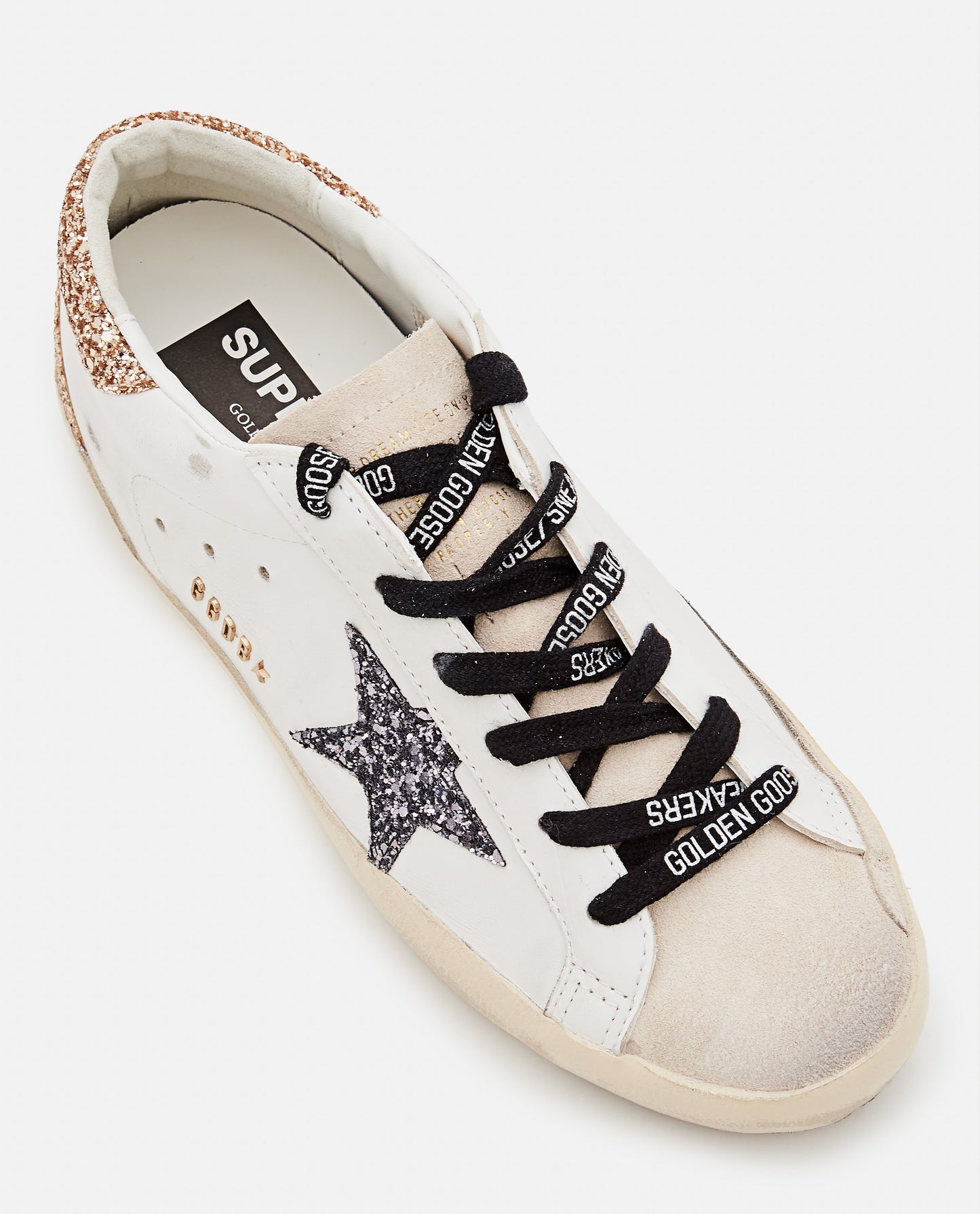 Golden Goose Women Super Star Leather And Glitter Sneakers GOLDEN GOOSE