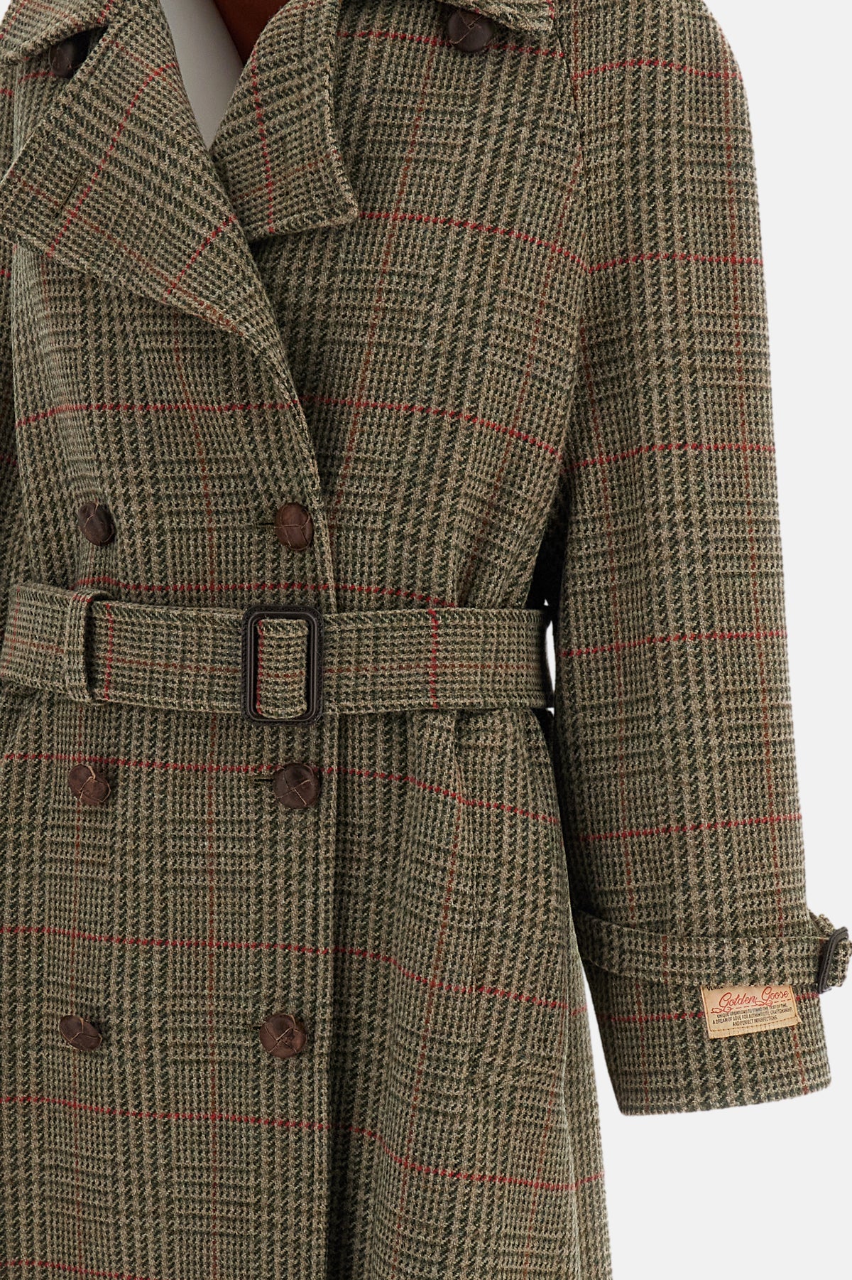 Golden Goose Women Trench Coat Prince Of Whales Shetlaand Wool GOLDEN GOOSE