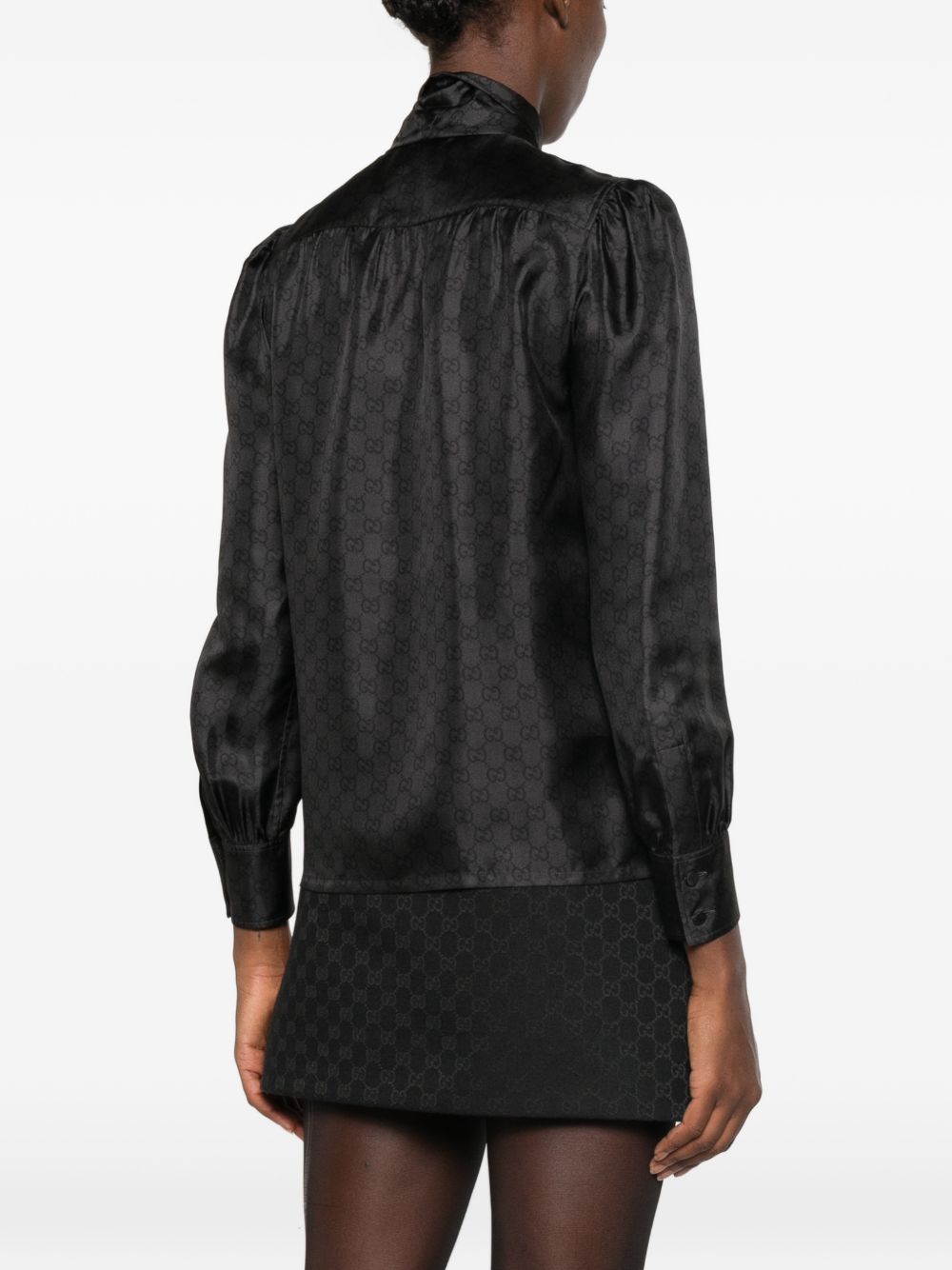 Gucci Women Gg Print Silk Shirt GUCCI