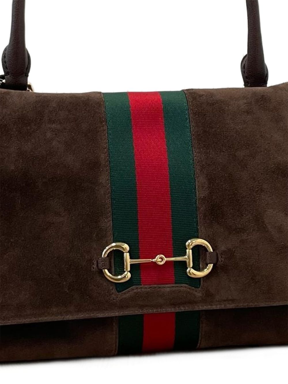 Gucci Women Horsebit Web Leather Handbag GUCCI