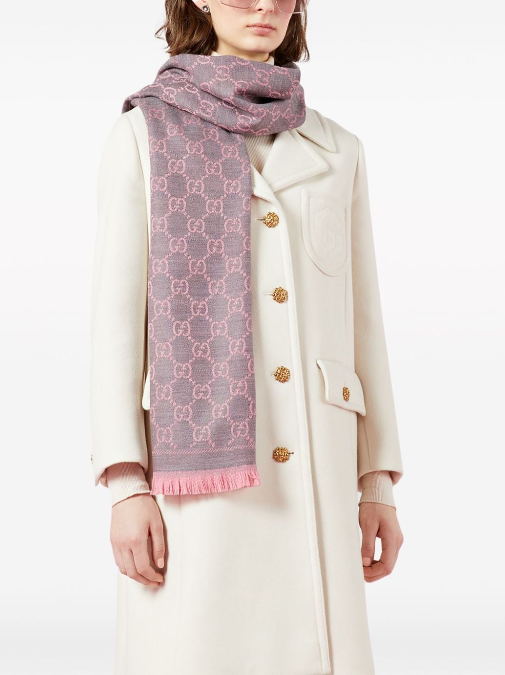 Gucci Women Gg Wool Scarf