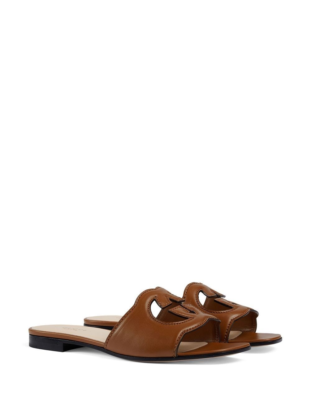 Gucci Women Gucci Cut Leather Flat Sandals GUCCI
