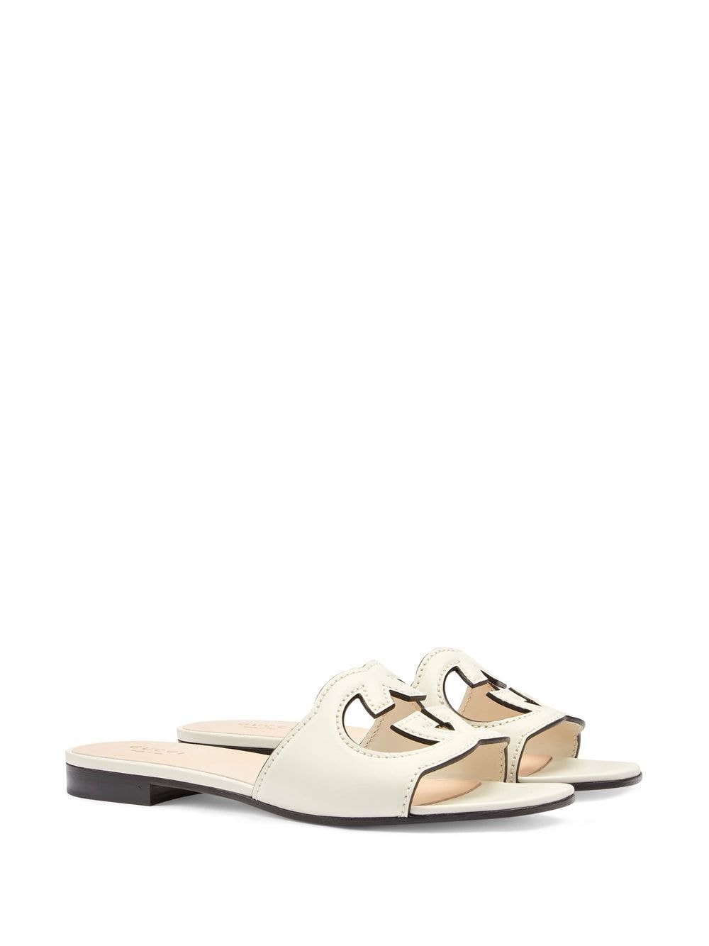 Gucci Women Gucci Cut Leather Flat Sandals GUCCI