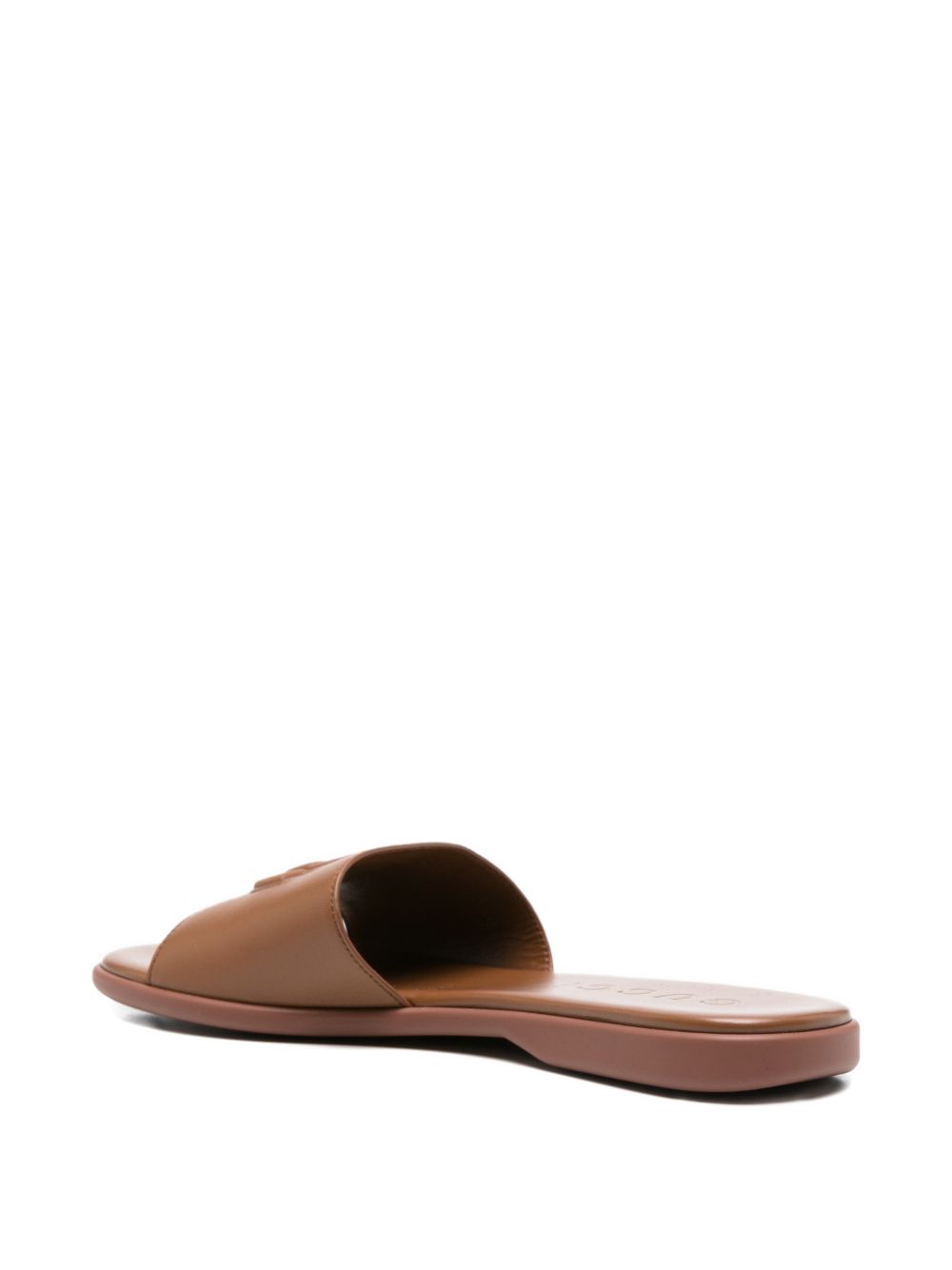 Gucci Women Double G Leather Falt Sandals