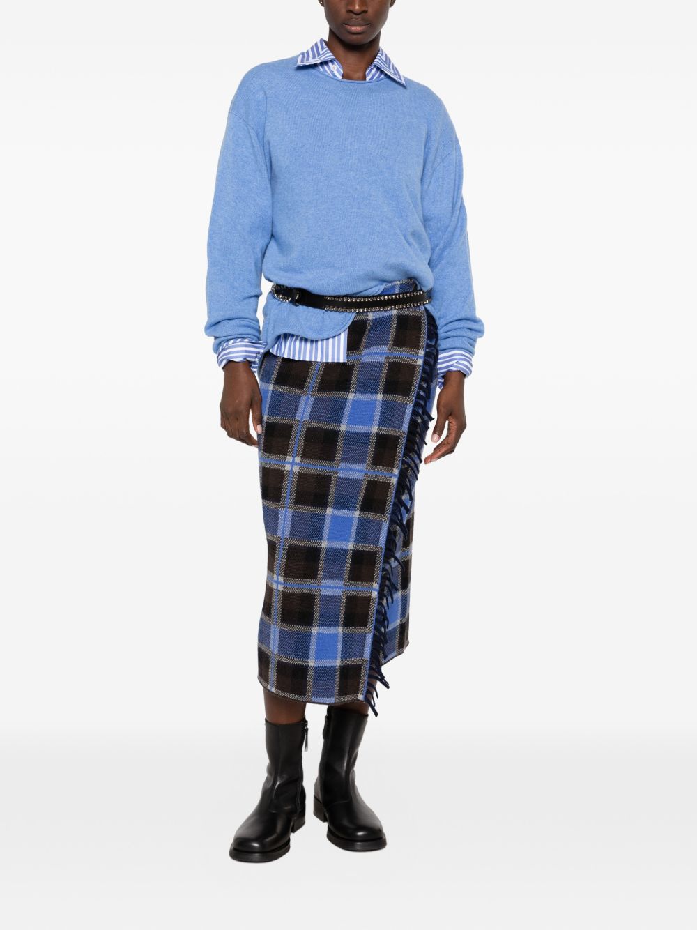 Guest In Residence Women Wool And Cashemre Tartan Skirt GUEST IN RESIDENCE