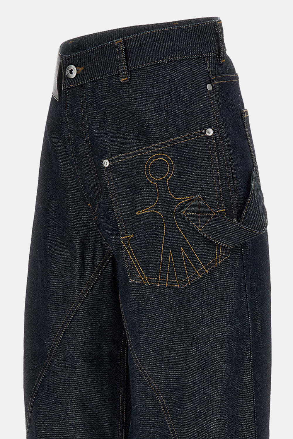 Jw Anderson Women Twisted Turn Up Workwear Denim Jeans J.W. ANDERSON