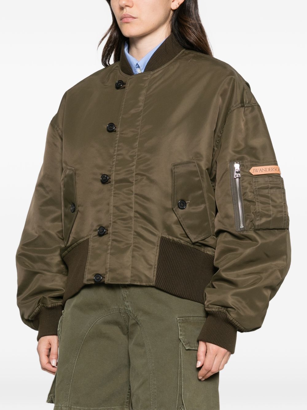 Jw Anderson Women Nylon Oversized Bomber Jacket J.W. ANDERSON