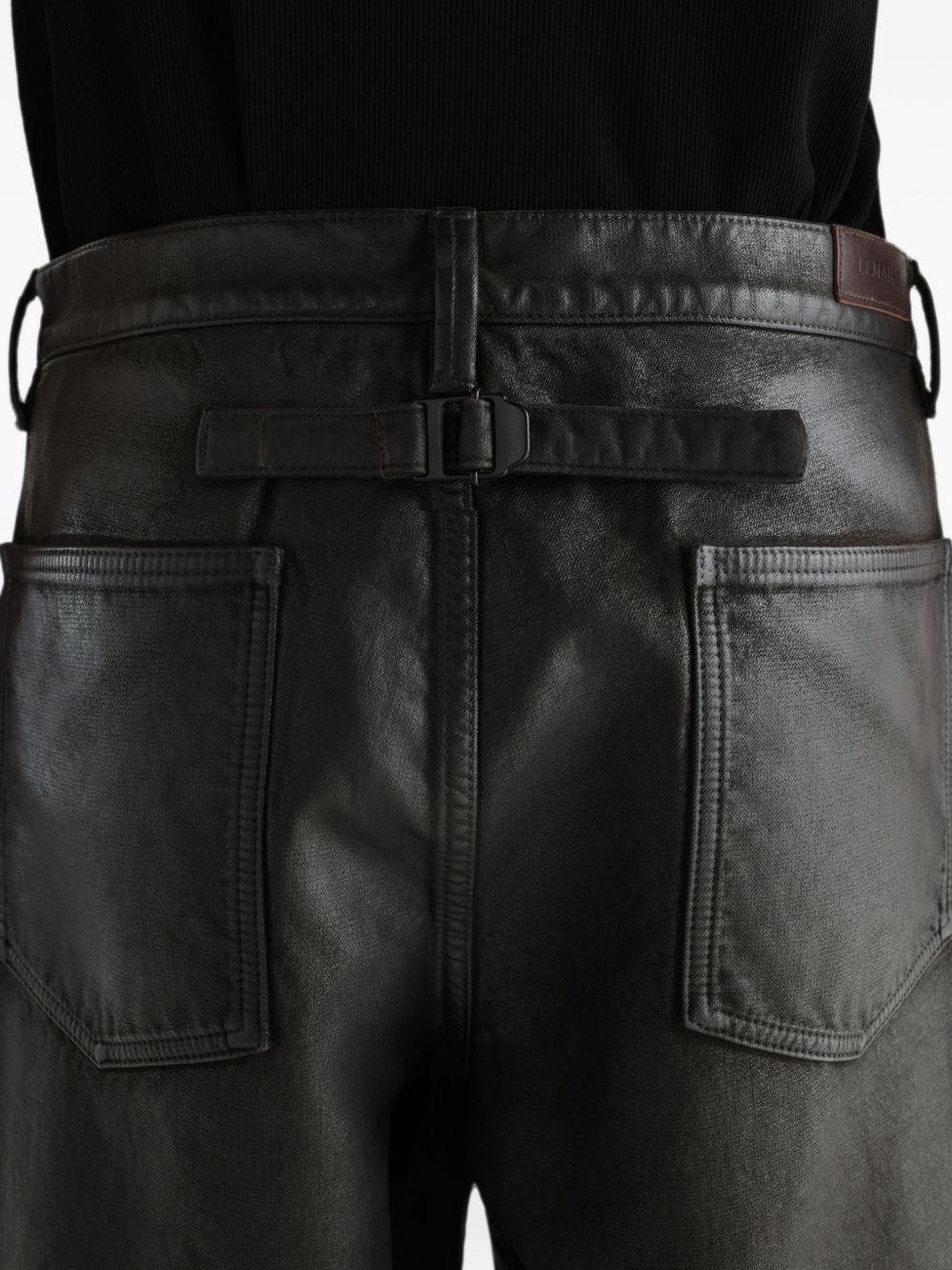 Lemaire Men Leather Straight Leg Trousers LEMAIRE