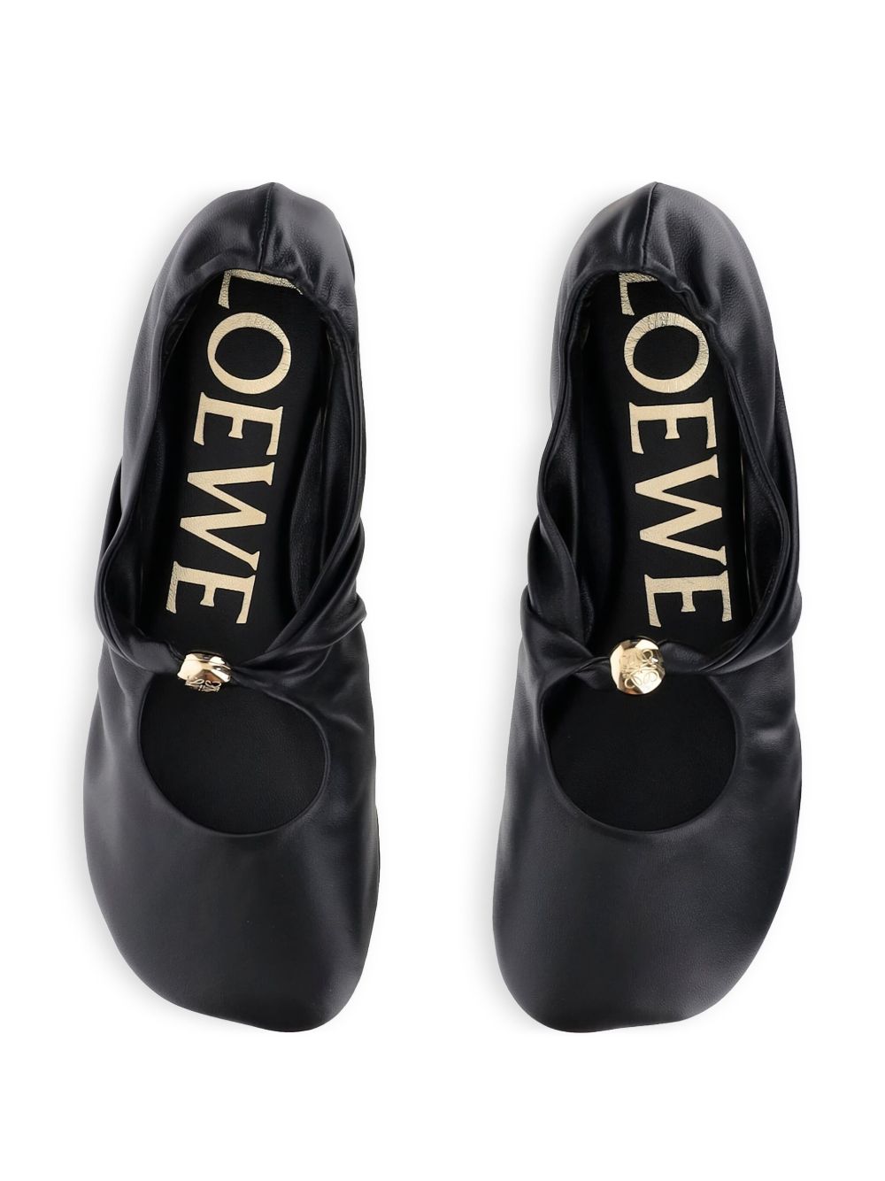 Loewe Women Pebble Leather Ballets LOEWE