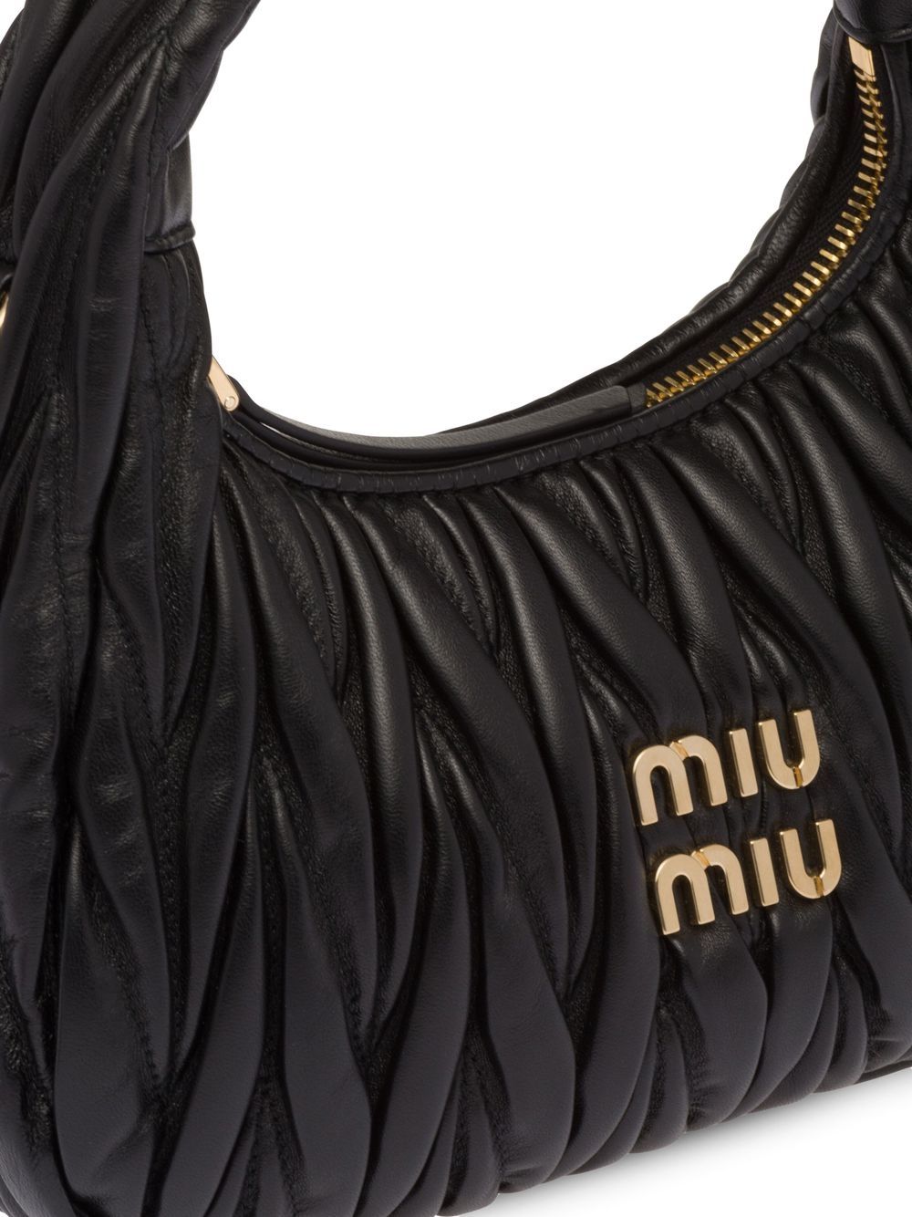 Miu Miu Women Wander Small Leather Hobo Bag MIU MIU
