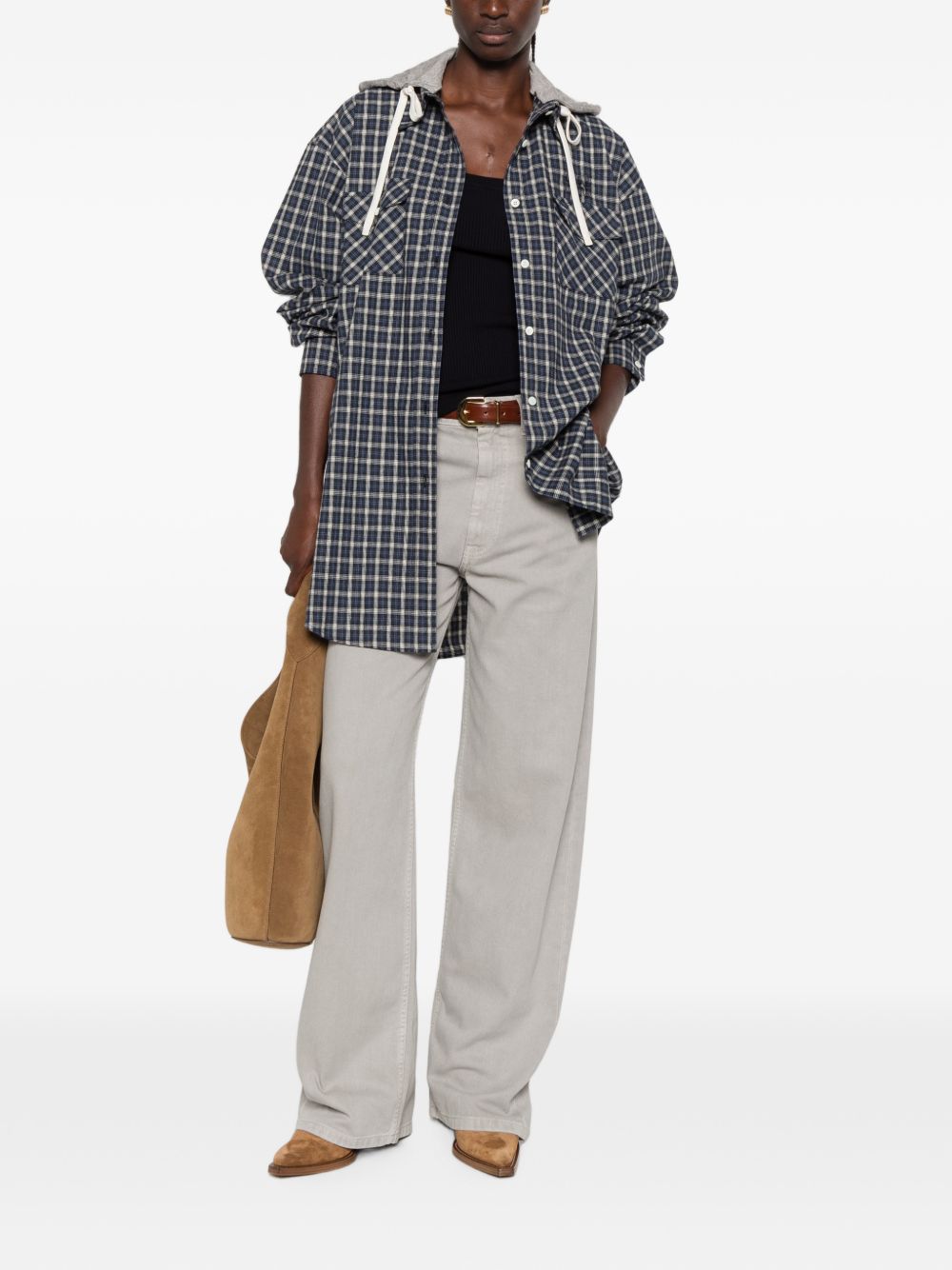 Miu Miu Women Checked Flannel Shirt MIU MIU