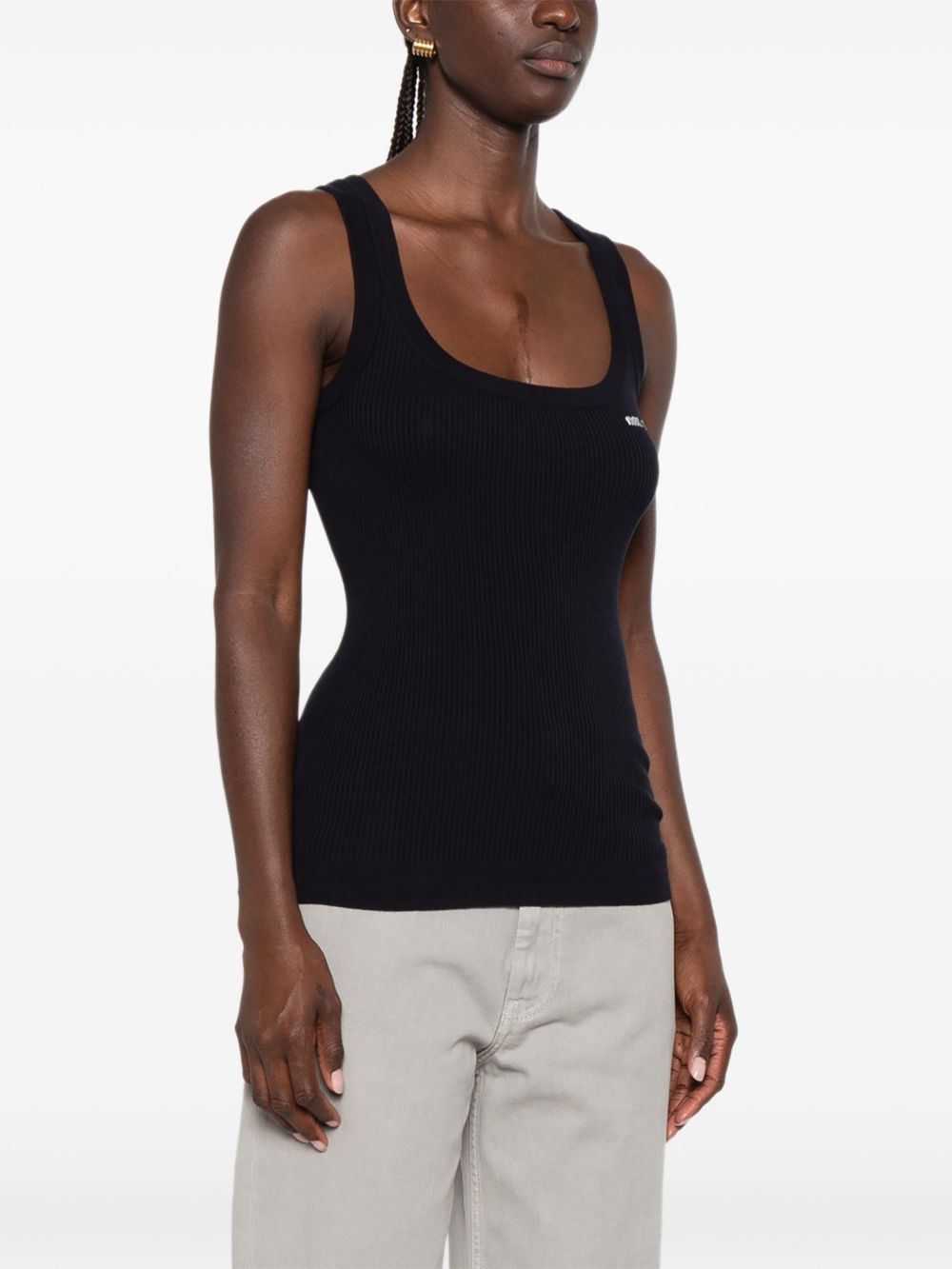 Miu Miu Women Logo Cotton Tank Top MIU MIU