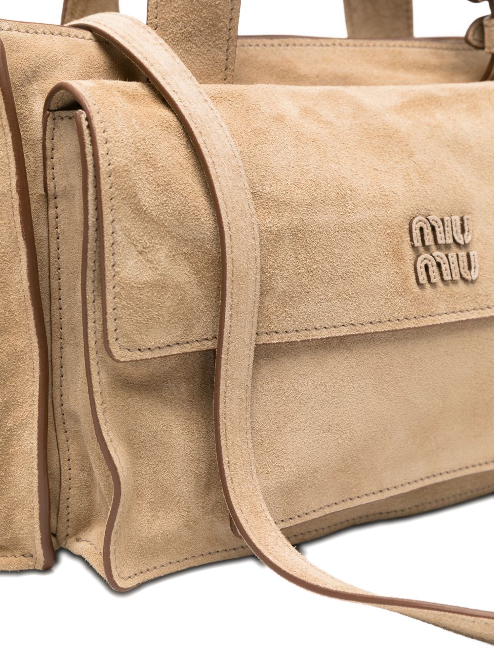Miu Miu Women Utilitaire Suede Leather Tote Bag MIU MIU