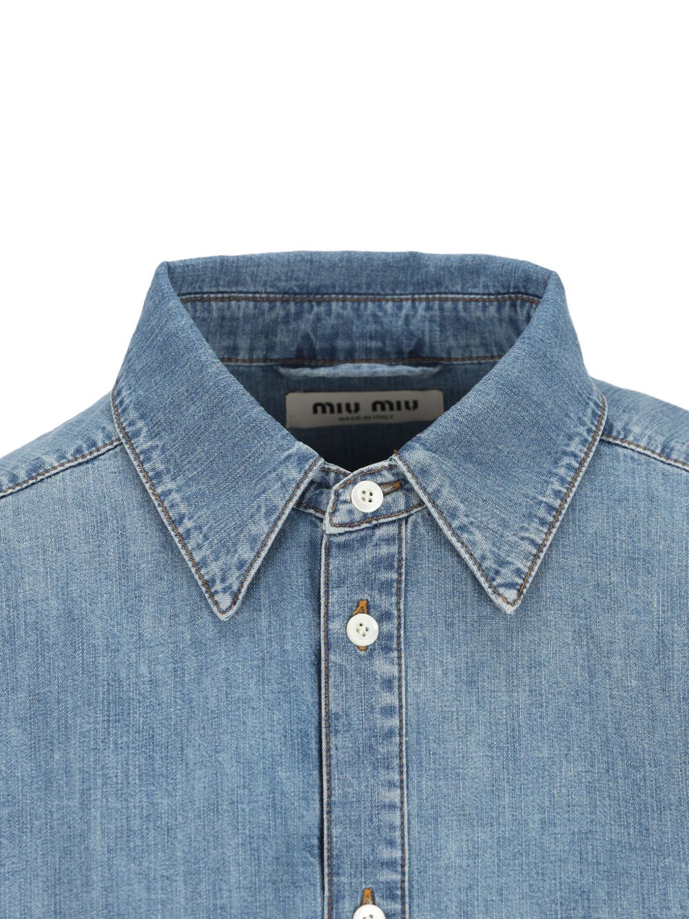 Miu Miu Women Logo Cotton Shirt MIU MIU