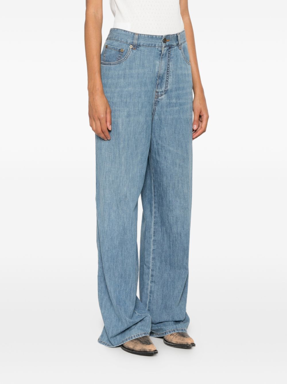 Miu Miu Women Flared Denim Jeans MIU MIU