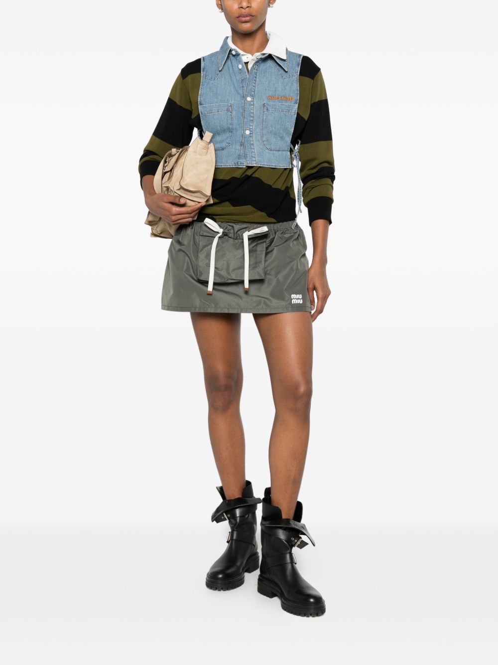 Miu Miu Women Logo Mini Skirt MIU MIU