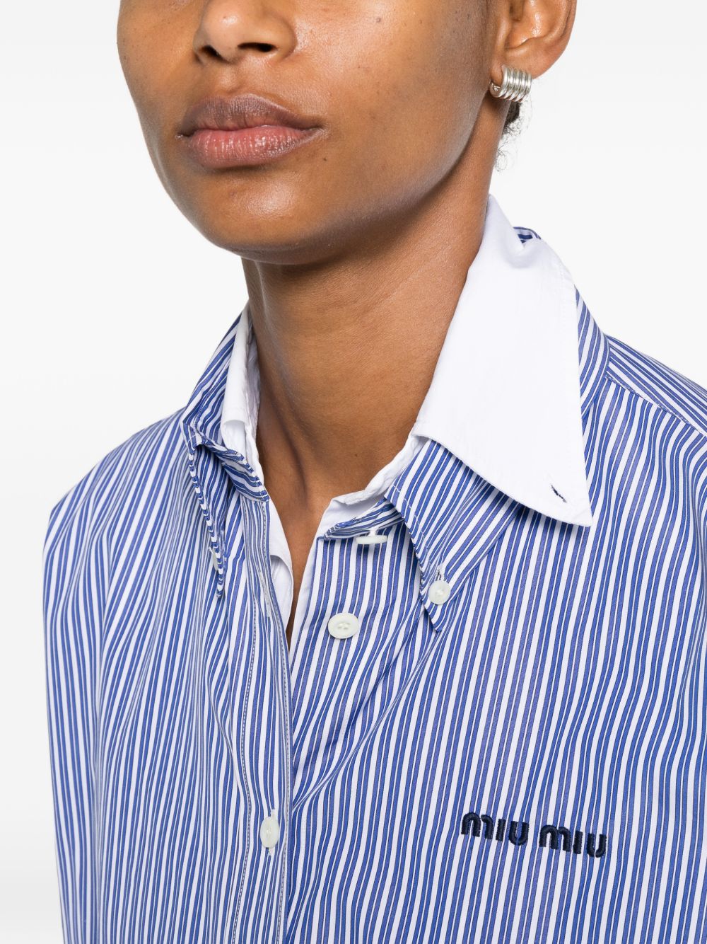Miu Miu Women Logo Cotton Shirt MIU MIU