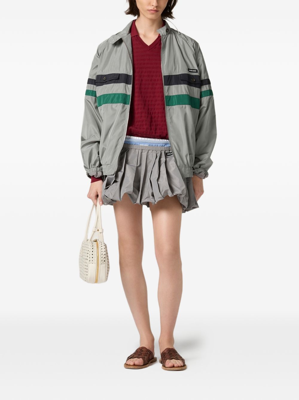 Miu Miu Women Tech Silk Blouson Jacket MIU MIU