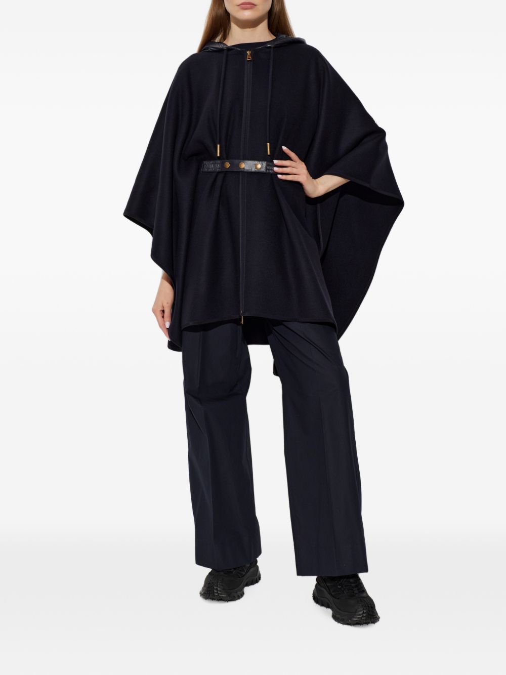 Moncler Women Wool Hooded Cape