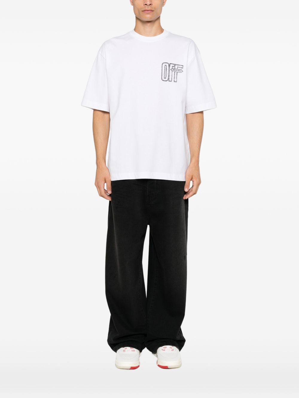 Off-White Men Motion Arrow Skate Cotton T-Shirt OFF-WHITE