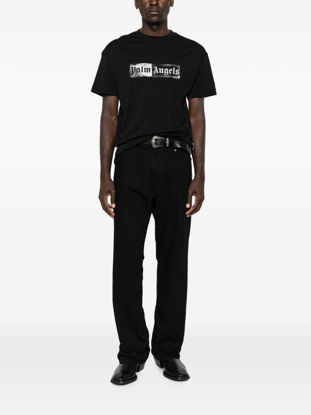 Palm Angels Men Stamp Logo Cotton T-Shirt PALM ANGELS