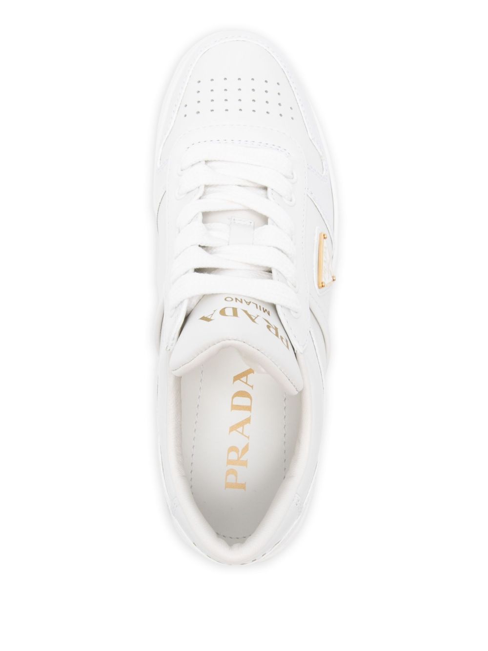 Prada Women Downtown Bold Leather Sneakers PRADA