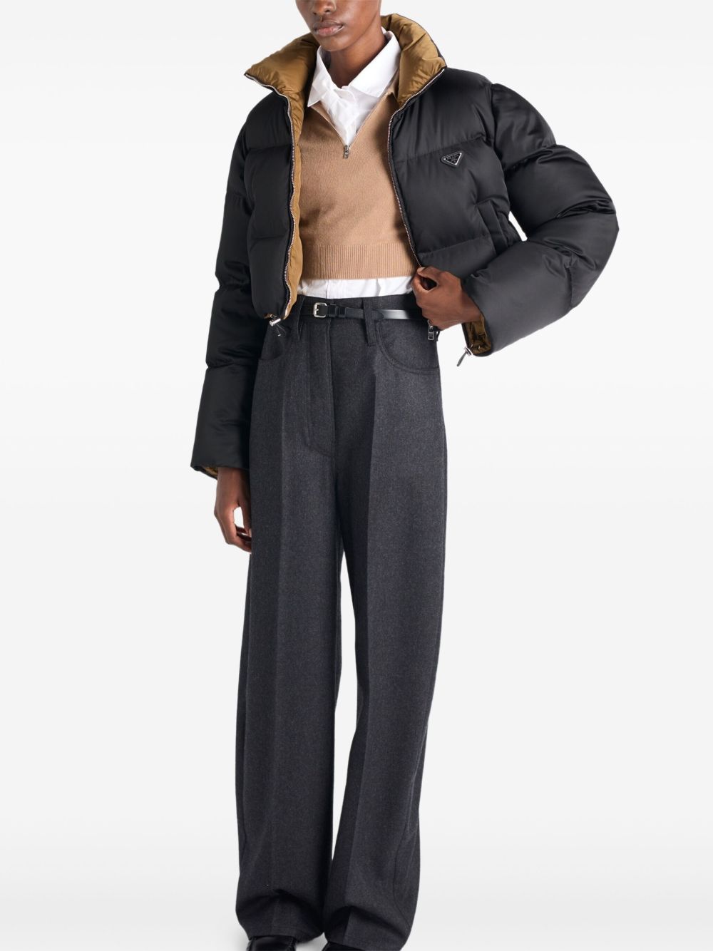 Prada Women Re-Nylon Cropped Down Jacket PRADA
